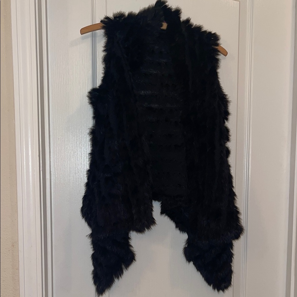 Black Rabbit Fur Vest